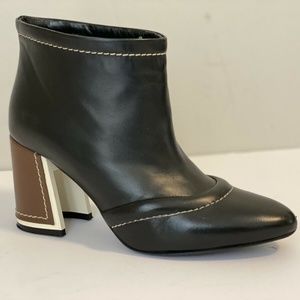 MARNI BLACK LEATHER ANKLE BOOTS